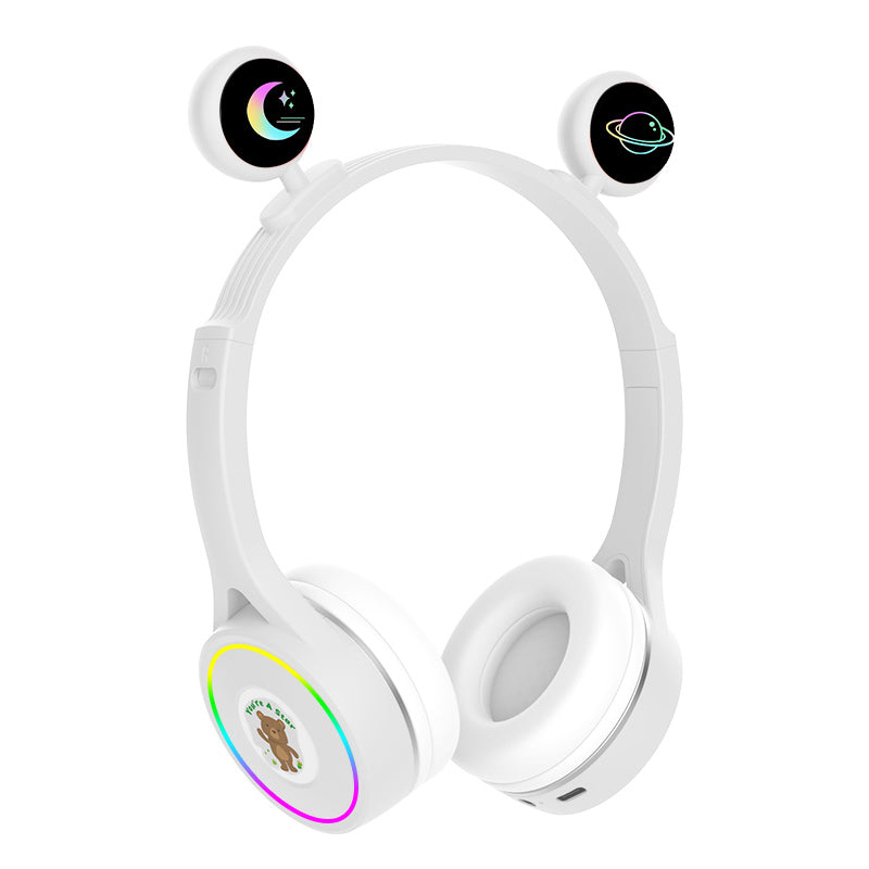 SY-T30 Children Headset Cute Eyes Design Adjustable Headband Bluetooth 5.1 Headphone with RGB Light SY-T30 Children Headset Cute Eyes Design Adjustable Headband Bluetooth 5.1 Headphone with RGB Light